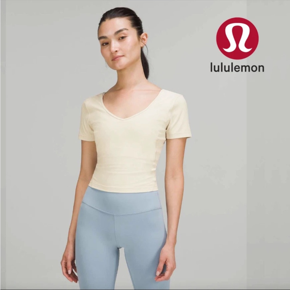 Lululemon Align T-Shirt Yoga Dance Training Cropped Top White Size 2